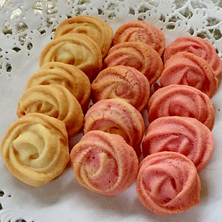 白とピンクの薔薇が花咲く♡絞り出し焼きチョコ